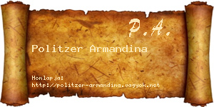 Politzer Armandina névjegykártya